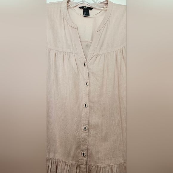 H & M Boho Tunic Oversize Blouse Soft Pink Size 8 - Picture 3 of 7